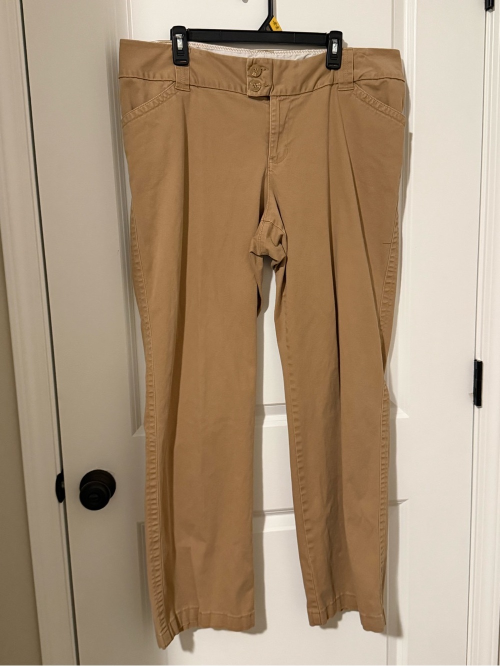 Lane‎ Bryant Beige Cotton Dress Pants Straight Leg Button Zip Stretch